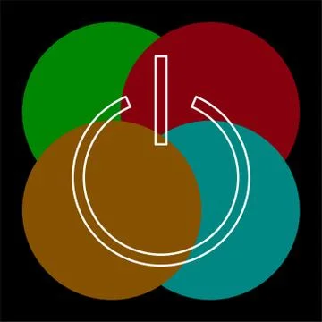 Vector power button, start technology symbol Ilustración de archivo