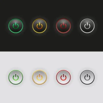 Vector power buttons Illustrazione stock