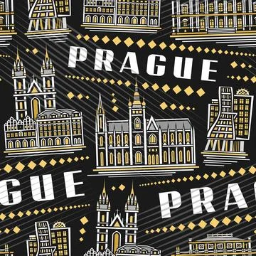 Vector Prague Seamless Pattern Stock Illustration