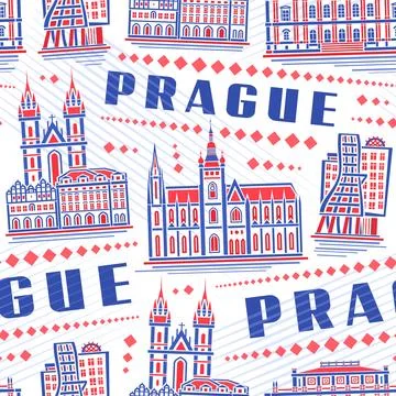 Vector Prague Seamless Pattern Stock Illustration