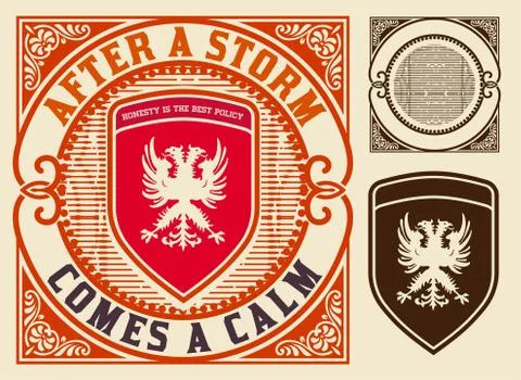 Vector. Premium Quality Card. Baroque ornaments and floral details. Old paper Stock Illustration