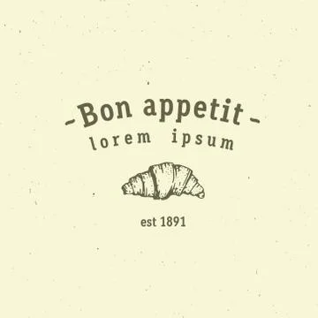 Vector Premium Quality Croissant logo, bakery Stock Illustration