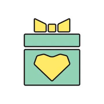 Vector present with heart icon. Eps10 Stock Illustration