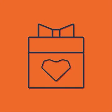 Vector present heart icon Stock Illustration