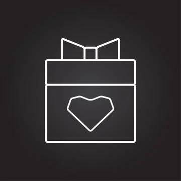 Vector present heart icon Illustrazione stock