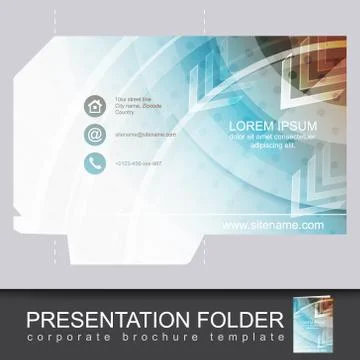 Vector presentation folder design template Stock Illustration