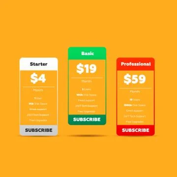 Vector pricing table for websites and applications イラスト素材