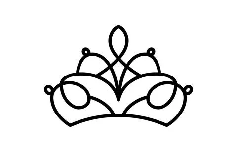 Vector princess crown icon aesthetics thin line sign Logo. Outline Crown Stock Illustration
