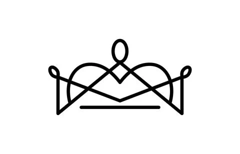 Vector princess crown icon aesthetics thin line sign Logo. Outline Crown Stock Illustration