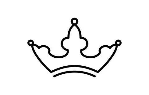 Vector princess crown icon aesthetics thin line sign Logo. Outline Crown Stock Illustration