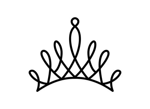 Vector princess crown icon aesthetics thin line sign Logo. Outline Crown Stock Illustration