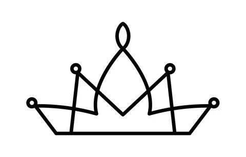 Vector princess crown icon aesthetics thin line sign Logo. Outline Crown Stock Illustration