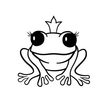 Vector princess frog in crown isolated on white background. Stock Illustration