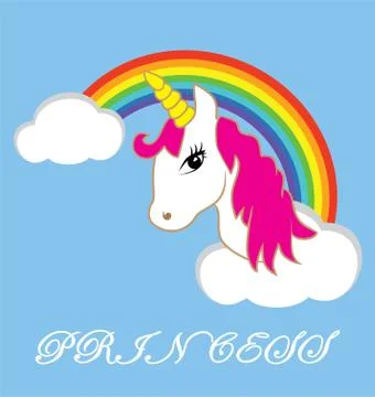 Vector Princess Unicorn Stock Illustration