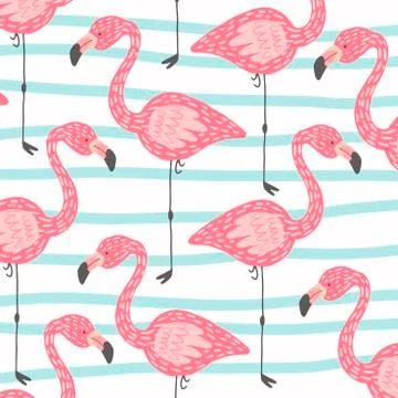 Vector print with flamingo イラスト素材