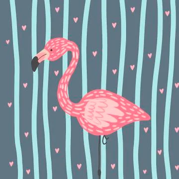Vector print with flamingo イラスト素材