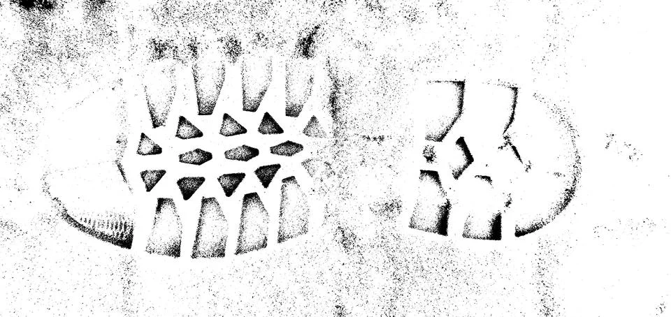 Vector print texture. Boot print, silhouette in the snow Stock Illustration