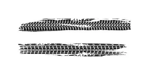 Vector Print Textured Tire Track . Design Element .Bike tread silhouette Stock Illustration