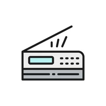 Vector printer, scanner, copier flat color icon. イラスト素材