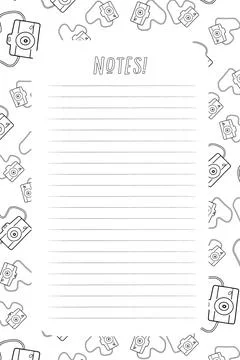 Vector printing paper note. Paper page for notebook, diary, letters, notes, s Stock Illustration