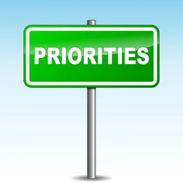 Vector priorities signpost Illustrazione stock