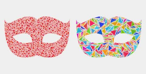 Vector Private Mask Mosaic Icon of Triangle Elements Stock Illustration