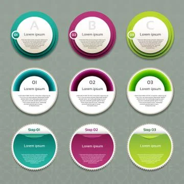 Vector Progress Background / Product Choice or Version. eps 10 Illustrazione stock