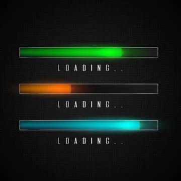 Vector progress loading bar. Illustration for ui design, for mobile apps Stock Illustration