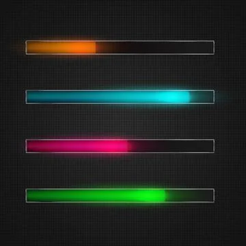 Vector progress loading bar. Illustration for ui design, for mobile apps Stock Illustration