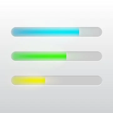Vector progress loading bar. Illustration for ui design, for mobile apps Stock Illustration