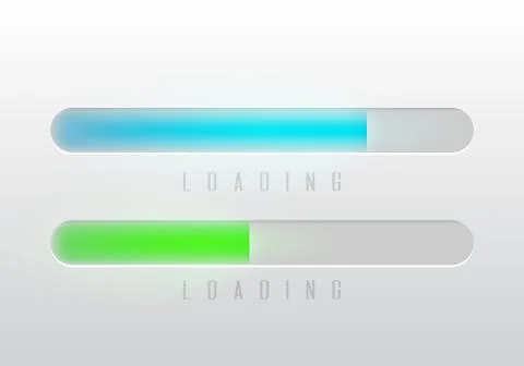 Vector progress loading bar. Illustration for ui design, for mobile apps Stock Illustration