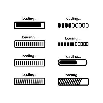 Vector progress loading bar, loading icon, loading illustration Stock Illustration