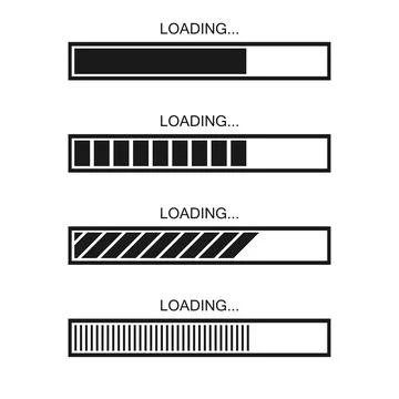 Vector progress loading bar set. Process indicator. 스톡 일러스트