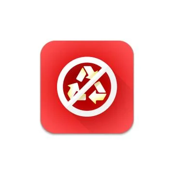 Vector prohibited recycle sign icon. Stock Illustration