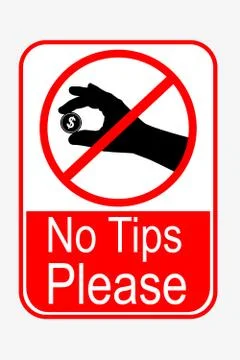 Vector Prohibited Sign - No Tips Please Stock Illustration