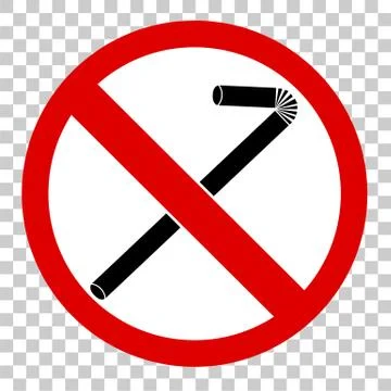 Vector Prohibited Sign, stop using plastic straw Stock Illustration