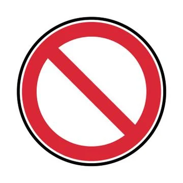Vector prohibited symbol, red and black sign isolated on white Stock Illustration