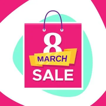Vector promo banner design for 8 March Sale Stock Illustration