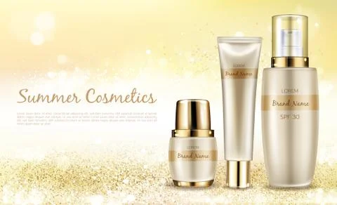 Vector promo banner for summer spf cosmetics. Stockillustratie