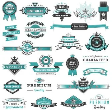 Vector Promotional Labels Stock Illustration