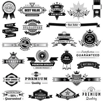 Vector Promotional Labels Stock Illustration