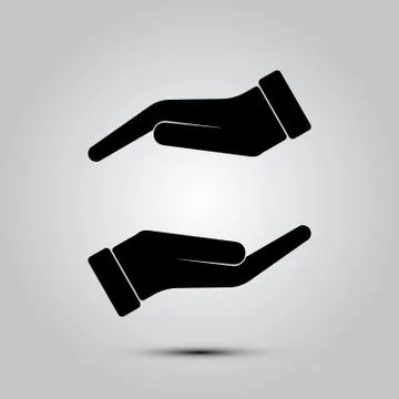 Vector protecting hands icon Stock Illustration