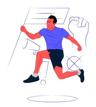 Vector protest in shadow of sharp lines style Stock Illustration