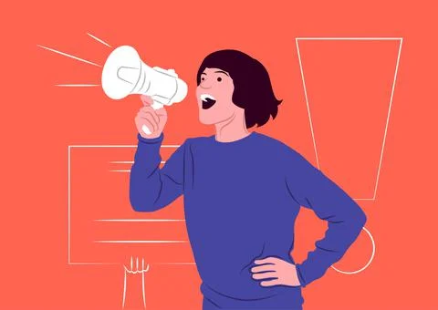 Vector protest in shadow of sharp lines style Stock Illustration