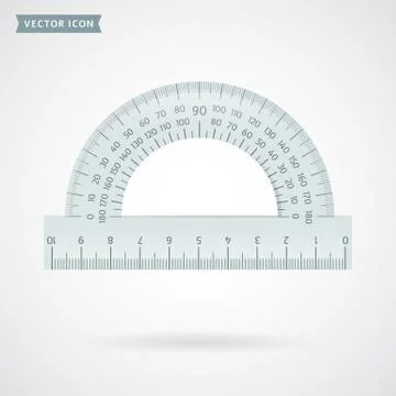 Vector protractor. Stock Illustration