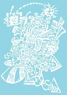 Vector psychedelic abstraction illustration Stock Illustration