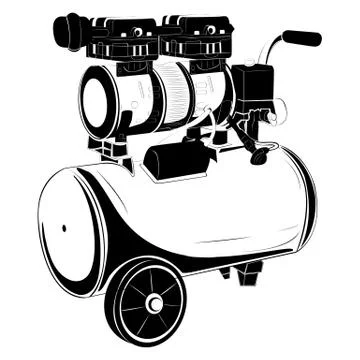 Vector  pump compressor. Air compressor. Stock Illustration