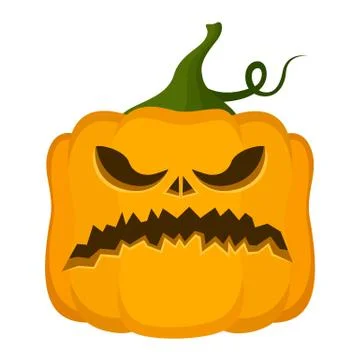 Vector pumpkin for Halloween. Cartoon style. Autumn bright holiday symbol. Stock Illustration