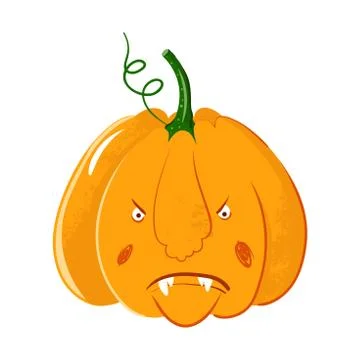 Vector pumpkin head portrait with angry emotions for Halloween celebration Stock Illustration