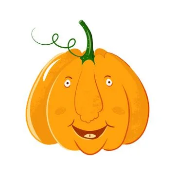 Vector pumpkin head portrait with happy smile emotions for Halloween celebration Stock Illustration